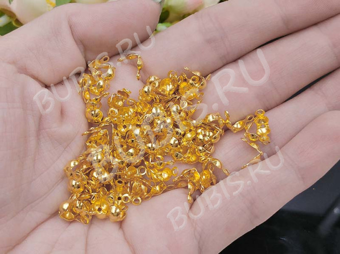 Зажимы №45 Калотты укреплённые 7*4мм золотистые (Brass) (20шт.)