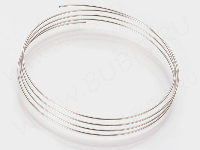 Мемори проволока - пружина - основа для браслета 52*0,5мм цвет платины (Хирургическая сталь) (4 витка)