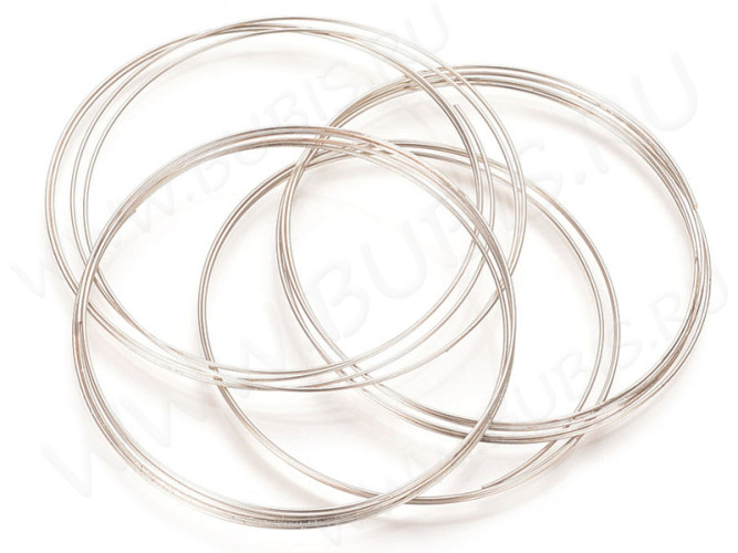 Мемори проволока - пружина - основа для браслета 52*0,5мм цвет платины (Хирургическая сталь) (4 витка)