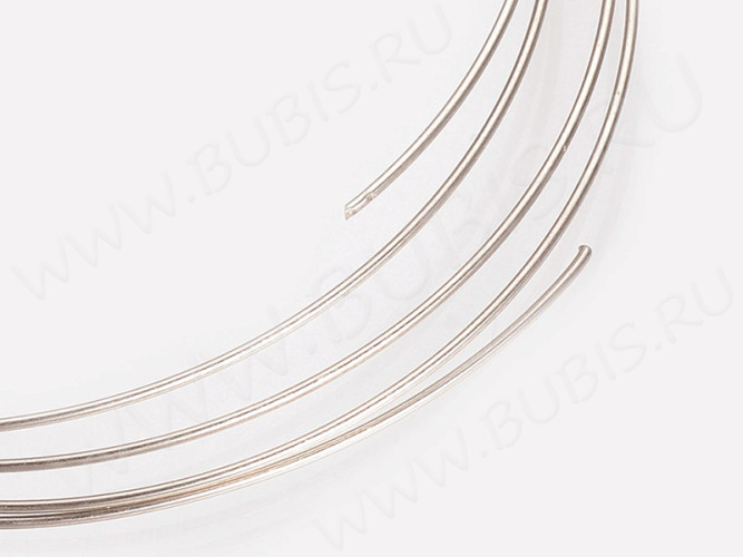 Мемори проволока - пружина - основа для браслета 52*0,5мм цвет платины (Хирургическая сталь) (4 витка)