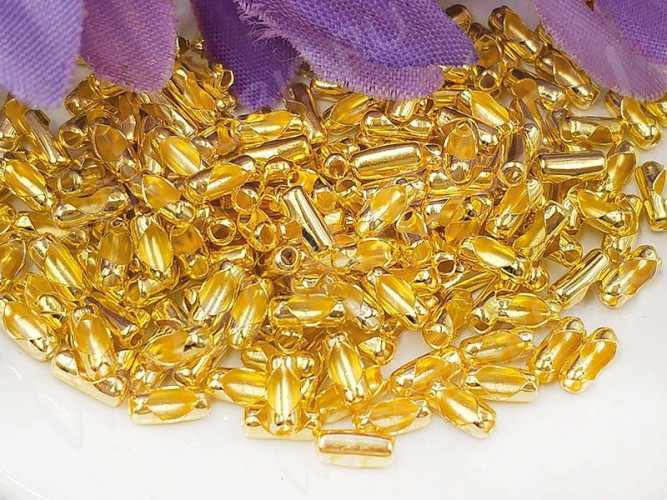 Замочек Фиксатор для шариковой цепочки 04 (для цепочки 1-1,5мм) 5*2*2мм золотистый (Iron) (20шт.)