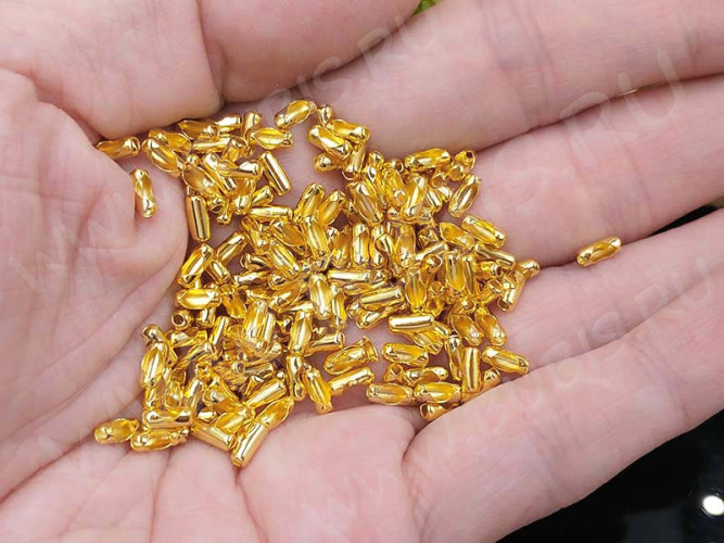 Замочек Фиксатор для шариковой цепочки 04 (для цепочки 1-1,5мм) 5*2*2мм золотистый (Iron) (20шт.)