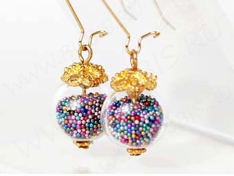 Пузырь стеклянный 02 Шар (2 отверстия) 16мм прозрачный (стекло)