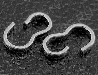 Зажимы №49 коннекторы 7,5*3,5*1,4мм цвет платины (Хирургическая сталь) (10шт.)