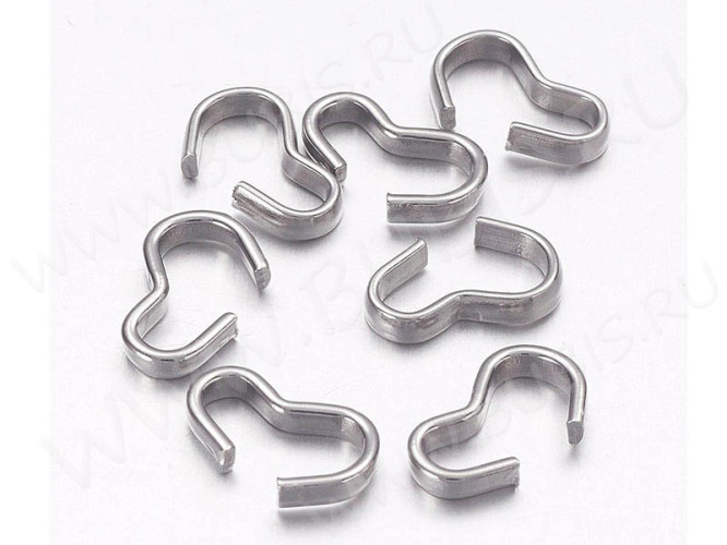 Зажимы №49 коннекторы 7,5*3,5*1,4мм цвет платины (Хирургическая сталь) (10шт.)