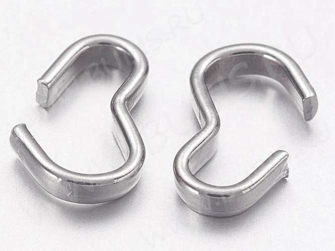 Зажимы №49 коннекторы 7,5*3,5*1,4мм цвет платины (Хирургическая сталь) (10шт.)