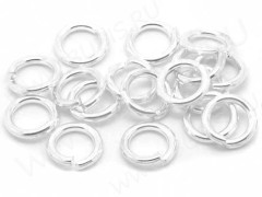 Колечки обычные толстые 5*1мм серебристые (Brass) (20шт.)