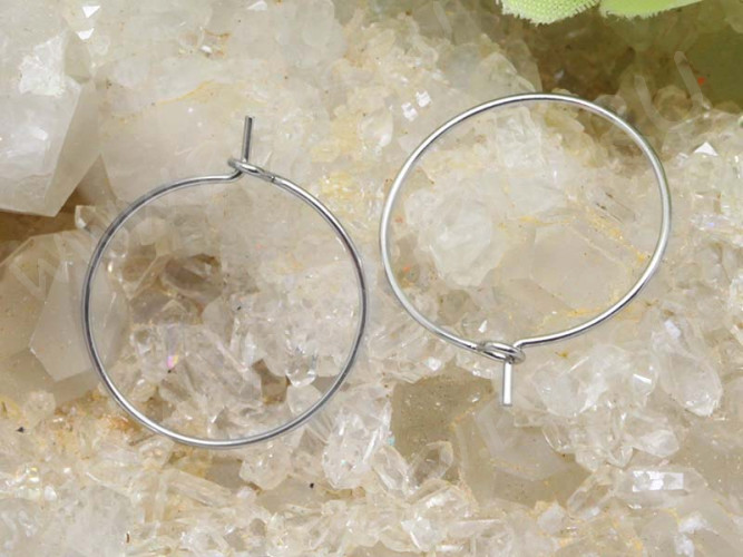 Декоративный Элемент 095 Кольцо для бокала бутылки серёжек 30мм цвет платины (Brass)(10шт)