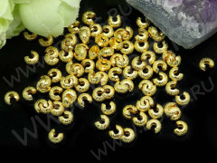 Обжимная бусина 07 разъёмная покрывная сахарная 4*4*3,5мм золотистая (Brass) (10шт.)