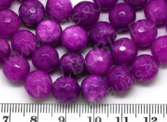 (ОПТ) Бусина округлая ГРАНЁНАЯ 10мм Кварцит тонир. сиреневый (камни) (НИТЬ)