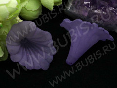 Бусина акрил Цветочек 61 воронка матовый 40*34*33мм св.фиолетовый полупрозрачный (акрил)