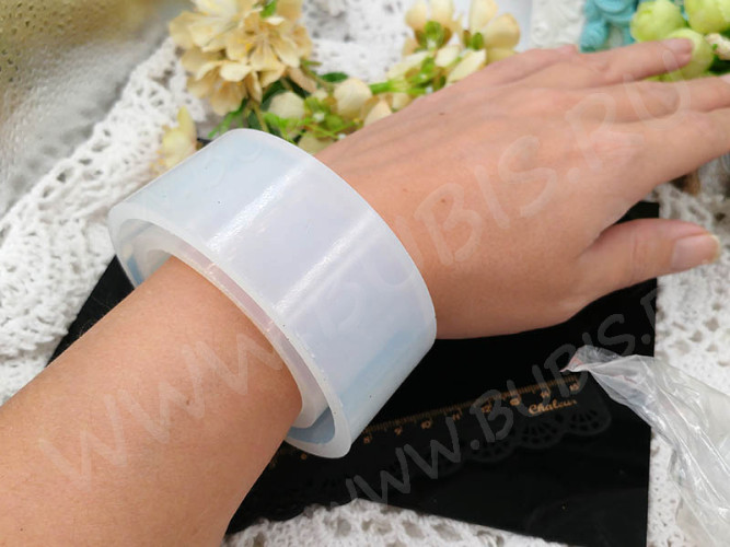 Молд 165 для эпоксидной смолы Браслет широкий разъёмный 80*67*36мм (силикон)