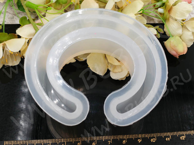 Молд 165 для эпоксидной смолы Браслет широкий разъёмный 80*67*36мм (силикон)