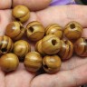Купить (СКИДКИ!!!) Бусина Округлая полосатая 14*13мм коричнево-св.коричневая (дерево) (10шт.) с доставкой по России