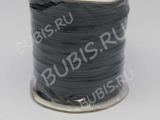 (ОПТ) Вощёный полиэстеровый шнур 04 "корейский" 1,5мм чёрный (160м)