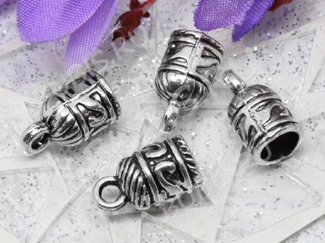 (СКИДКИ!!!) Концевик 031 13,5*7,5*7,5мм античное серебро (литьё) (10шт.)