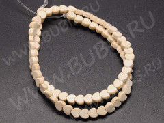 (ОПТ) Бусина каменная Сердце 13 5,8*5,5*2,8мм Бирюза бежевая синт. (камни) (НИТЬ)