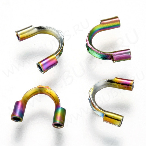 Защита ланки 04 протектор от перетирания нити и лески 5*5*1,5мм мультиколор (Хирургическая Сталь)