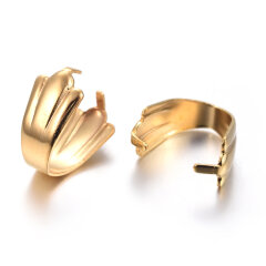 Держатель кулона 078-G простой 10,5*6,5*5,5мм золотистый (Хирургическая сталь)