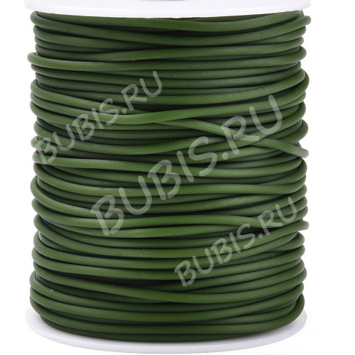 Полиуретановый шнур 14 2мм ПОЛЫЙ зелёный (тёмно-оливковый) (1м)