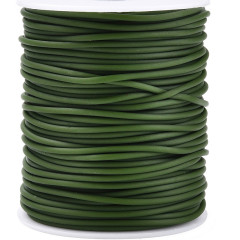Полиуретановый шнур 14 2мм ПОЛЫЙ зелёный (тёмно-оливковый) (1м)