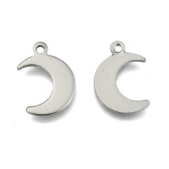 Подвеска Луна 07 15,5*10,5*1мм цвет платины (Хирургическая сталь) 