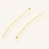 Купить Штифт с шариком ювелирная сталь 30*0,6мм Real 24k Gold Plated золотистый (Хирургическая сталь) (10шт)  с доставкой по России