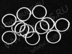 (СКИДКИ!!!) Колечки обычные 9*0,7мм серебристые (Iron) (100шт.)