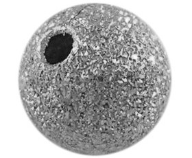 Бусина Шарик металлический "сахарный" 10мм цвет платины (Brass)