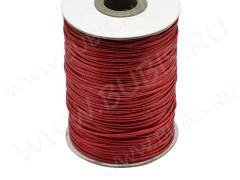 Вощёный полиэстеровый шнур &quot;корейский&quot; 2мм темно-красный (1м)