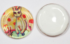 Кабошон стеклянный 15 Круг 22*22*6мм рисунок 06 (стекло)