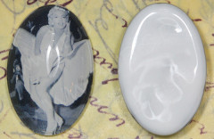 Кабошон стеклянный 16 Овал 30*20*8,5мм рисунок 02 (стекло)