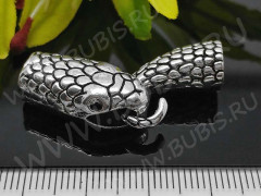 159 Тоггл-крючок для шнура Змея 22,5*12мм и 24*11,5мм античное серебро (литьё)