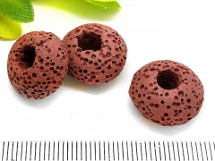 Бусина Пандора 071 Рондель каменный 16*16*9мм Лава св.красная (камни) (Pandora Style)