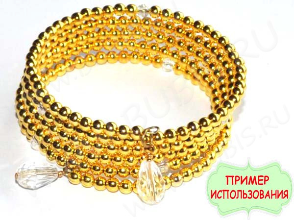 Мемори проволока - пружина - основа для браслета 55*0,6мм цвет платины (10 витков)