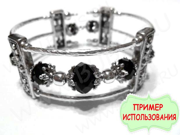 Мемори проволока - пружина - основа для браслета 55*0,6мм цвет платины (10 витков)