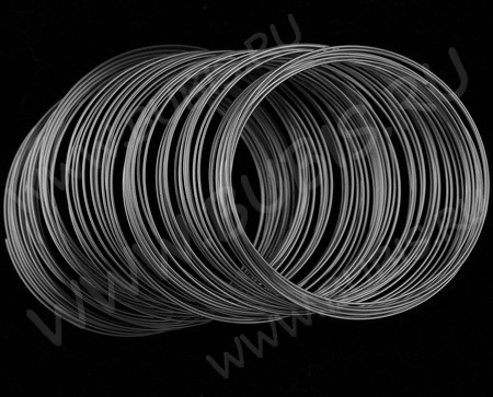 Мемори проволока - пружина - основа для браслета 55*0,6мм цвет платины (10 витков)