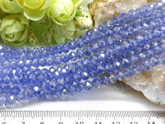 (ОПТ) Бусина Абакус гранёный 6*6*4,5мм Хрусталь св.синий с АВ прозрачный (имитация Сваровски) (100шт.)