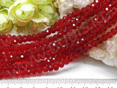 (ОПТ) Бусина Абакус гранёный 6*6*4,5мм Хрусталь т.красный прозрачный (имитация Сваровски) (100шт.)