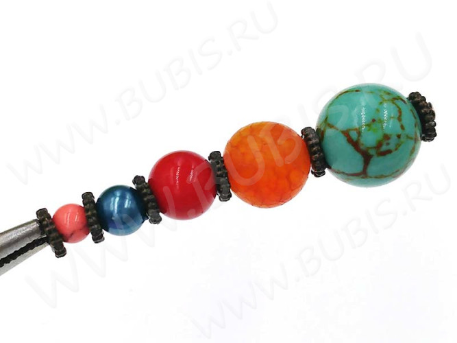 Рондели 076 колёсики 6*6*1,3мм античная бронза (литьё) (20шт.)