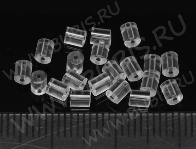 (СКИДКИ!!!) Зажимы для пуссет(гвоздиков) и швенз №18 прорезиненные крепёжки (04) 3*2,5*2,5мм прозрачные (2г. ок.120шт) 