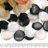 Купить (ОПТ) Бусина Круг 16 перламутр 15*15*3мм МИКС бело-чёрный (камни) (перламутр и ракушки) (НИТЬ) с доставкой по России