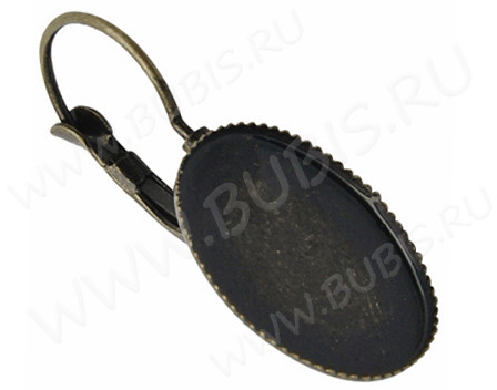 Швензы с французским замком №16 с сеттингом 25*18мм 36,5*19*13,5мм античная бронза (Brass) (1 пара)