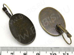 Швензы с французским замком №16 с сеттингом 25*18мм 36,5*19*13,5мм античная бронза (Brass) (1 пара)