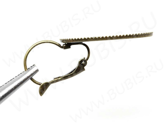 Швензы с французским замком №16 с сеттингом 25*18мм 36,5*19*13,5мм античная бронза (Brass) (1 пара)