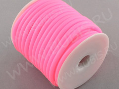 Полиуретановый шнур 07 5мм ПОЛЫЙ (3мм) розовый (1м)