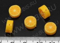 Бусина Fimo 42 таблетка Апельсин 10*10*5мм оранжевая (Fimo)