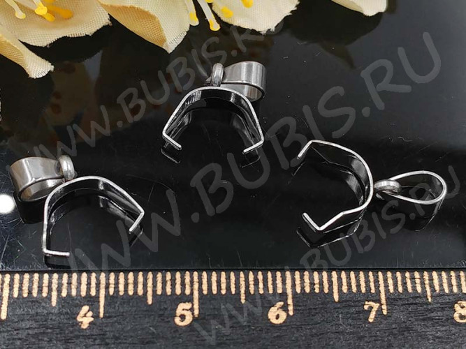 Держатель кулона 061 классический 16,5*6,5*3,5мм цвет платины (Хирургическая сталь)