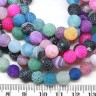 Купить (ОПТ) Бусина округлая 8мм матовый Агат кракле МИКС (камни) (НИТЬ) с доставкой по России