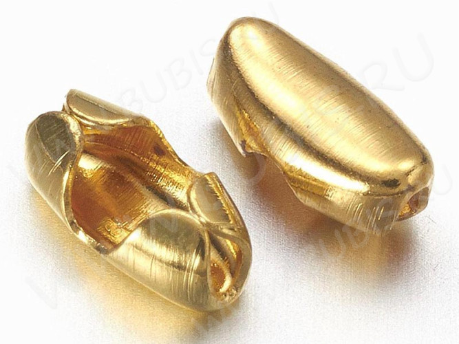 (СКИДКИ!!!) Замочек Фиксатор для шариковой цепочки 04 (для цепочки 1-1,5мм) 5*2*2мм золотистый (Iron) (100шт.)